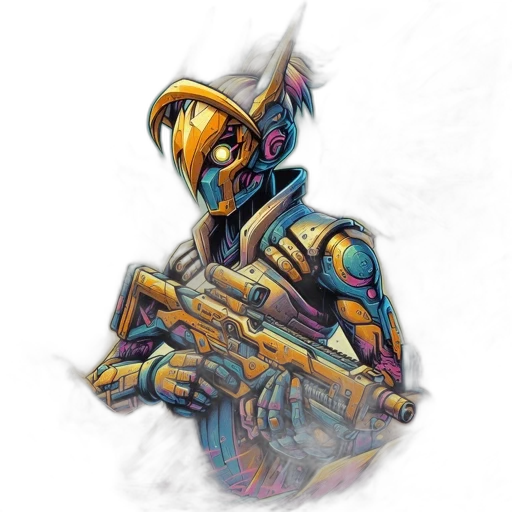 robot, weapon, mask, staff transparent PNG cut-out