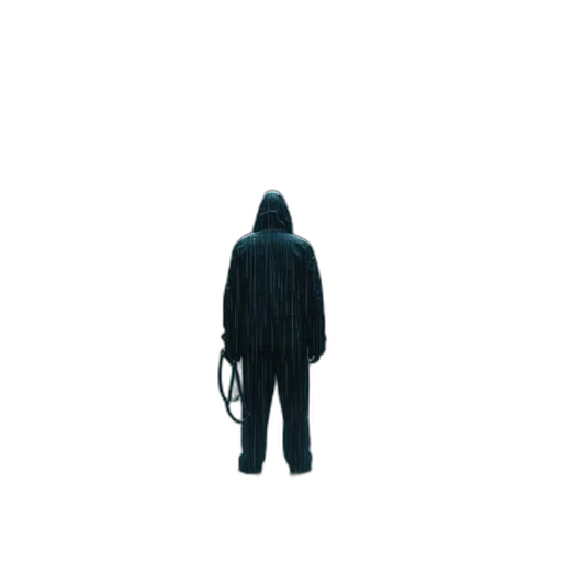 jacket, creature, staff, mask transparent PNG cut-out