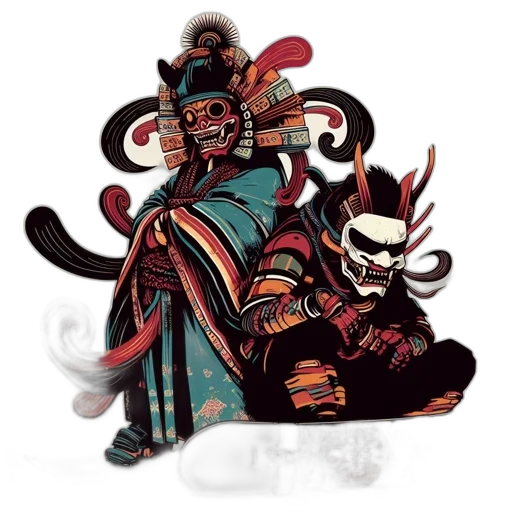 mask, staff, concept art, fantasy art transparent PNG cut-out