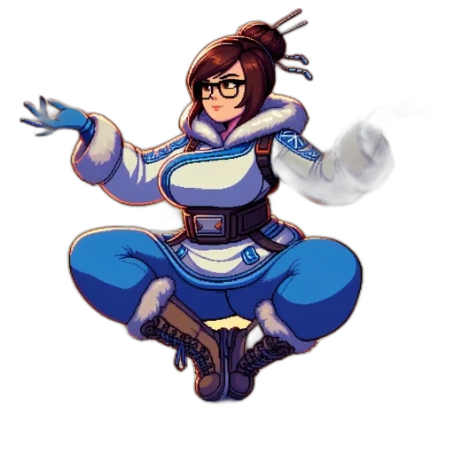 staff, robot, concept art, pixel art transparent PNG cut-out