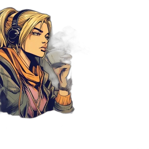 jacket, comic book art, concept art, pixel art transparent PNG cut-out