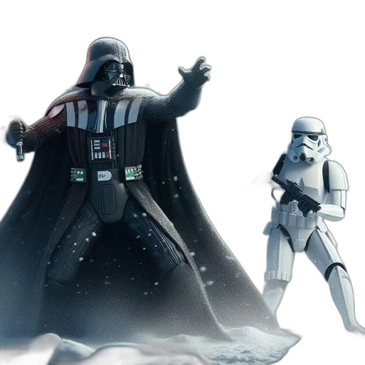 concept art, comic book art, snow, darth transparent PNG cut-out