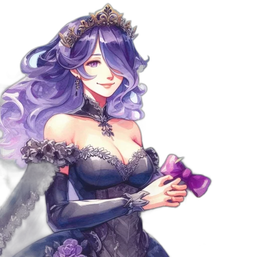 dress, crown, staff, fantasy art transparent PNG cut-out