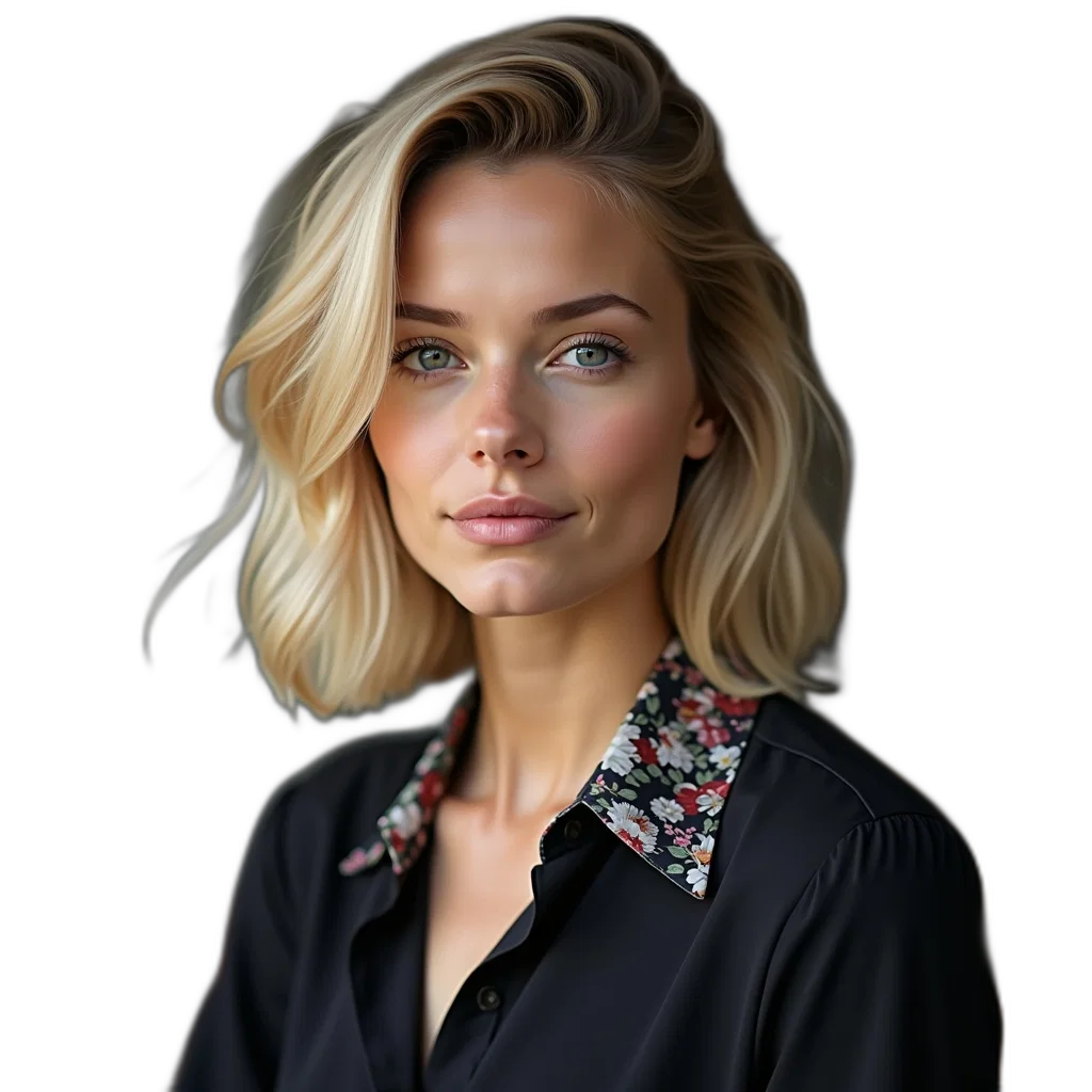 face, hair, jacket, jewelry transparent PNG cut-out