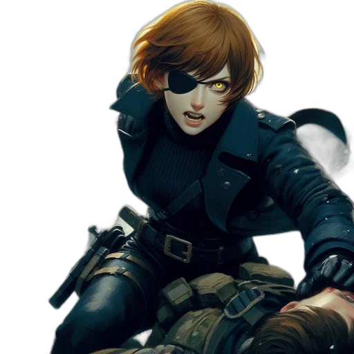 jacket, weapon, concept art, comic book art transparent PNG cut-out