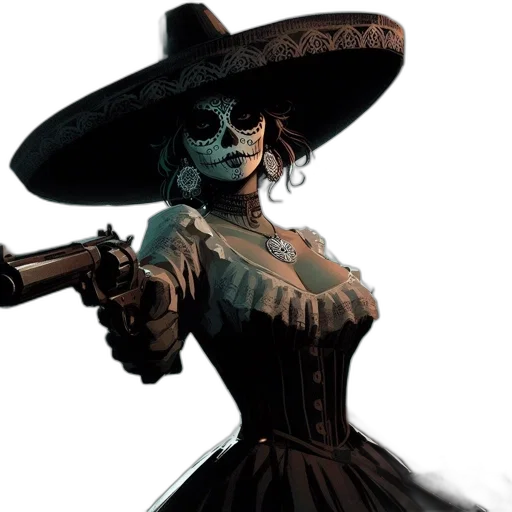 hat, staff, dress, mask transparent PNG cut-out