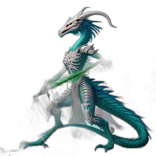 dragon, creature, staff, animal transparent PNG cut-out