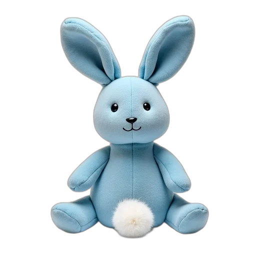 blue, plush, toy, rabbit transparent PNG cut-out