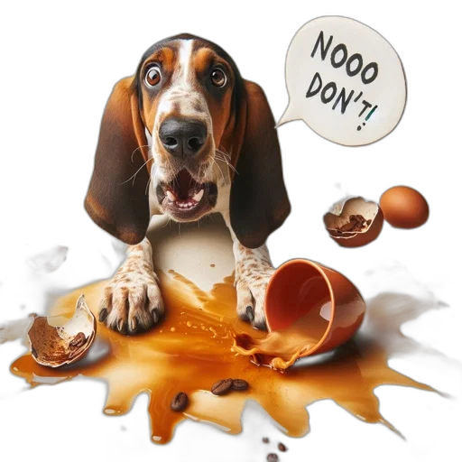 food, photorealistic, basset, hound transparent PNG cut-out