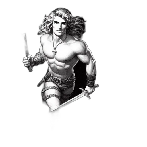 sword, staff, weapon, hair transparent PNG cut-out