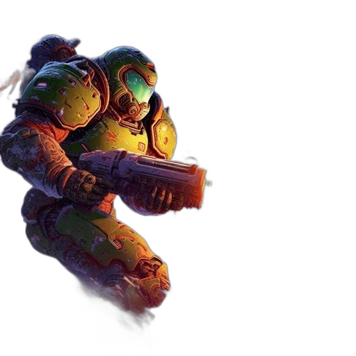robot, weapon, concept art, 3d render transparent PNG cut-out