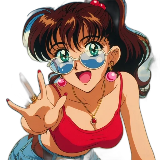 anime, vaporwave, cartoon, concept art transparent PNG cut-out
