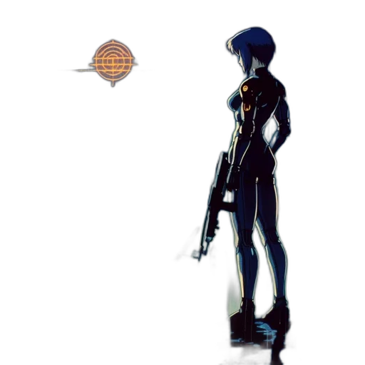 robot, weapon, staff, jacket transparent PNG cut-out