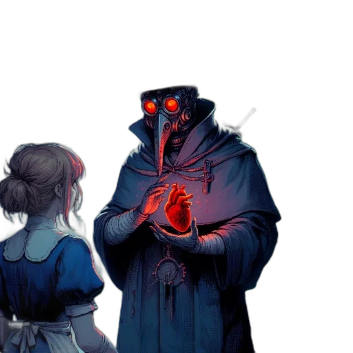 jacket, mask, concept art, cyberpunk transparent PNG cut-out