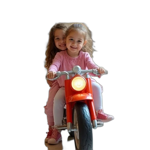 photorealistic, two, little, girls transparent PNG cut-out