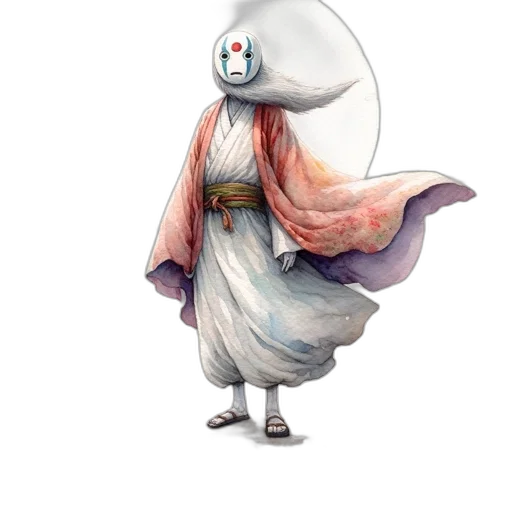 mask, dress, staff, creature transparent PNG cut-out