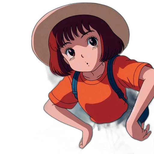 hat, staff, flower, creature transparent PNG cut-out