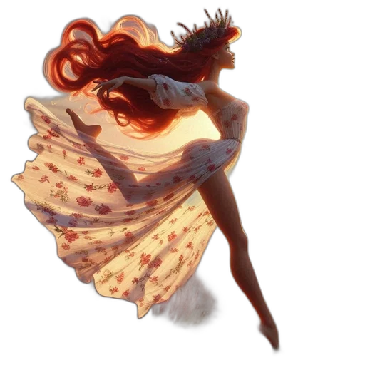 dress, hair, dragon, creature transparent PNG cut-out