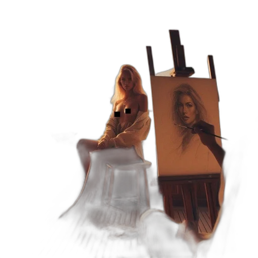 dress, face, oil painting, concept art transparent PNG cut-out