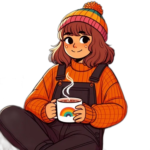 hat, jacket, staff, face transparent PNG cut-out