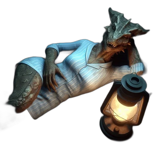 dragon, creature, mask, staff transparent PNG cut-out