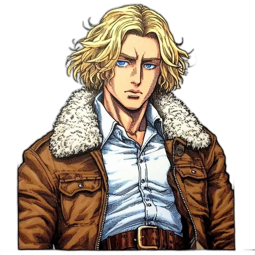 jacket, face, staff, hair transparent PNG cut-out