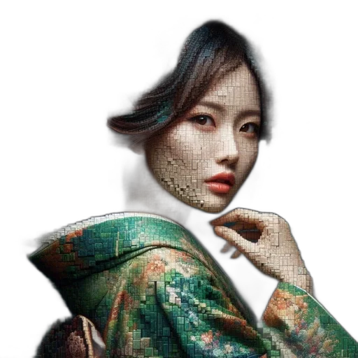 face, mask, jewelry, photorealistic transparent PNG cut-out