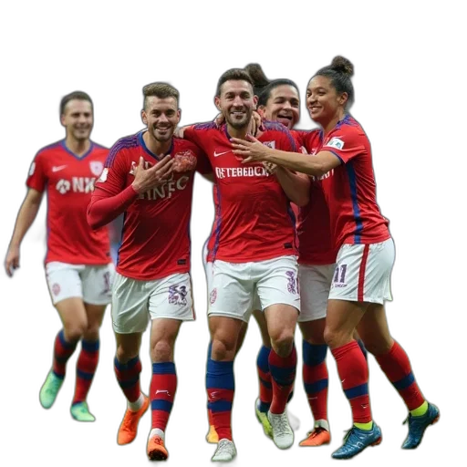croatia, players, celebrate, after transparent PNG cut-out