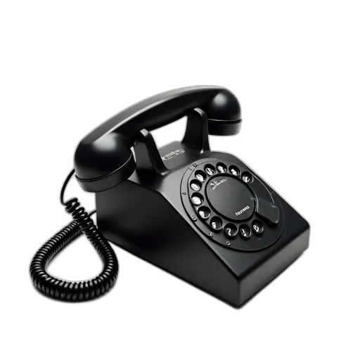 staff, black, corded, telephone transparent PNG cut-out