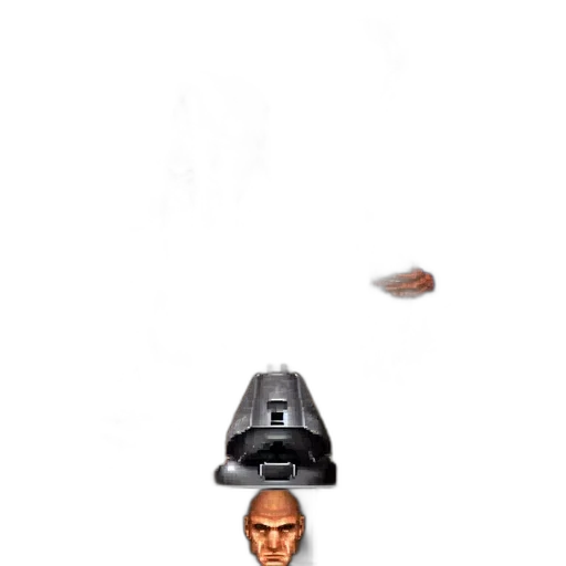 weapon, face, staff, shoes transparent PNG cut-out