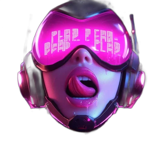 mask, face, cyberpunk, vaporwave transparent PNG cut-out