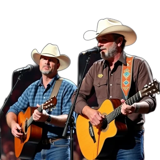 two, men, performing, stage transparent PNG cut-out