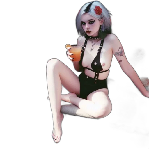 creature, dress, concept art, cyberpunk transparent PNG cut-out