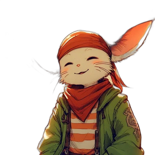 hat, jacket, animal, staff transparent PNG cut-out