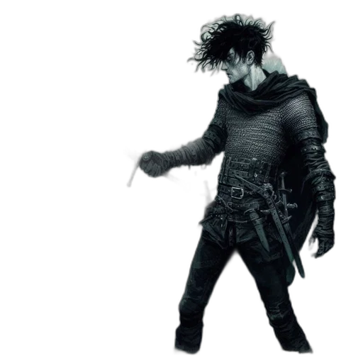 jacket, sword, weapon, hair transparent PNG cut-out