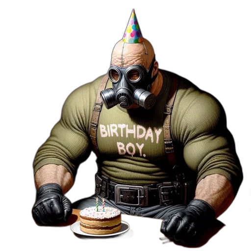 muscular, man, birthday, boy transparent PNG cut-out