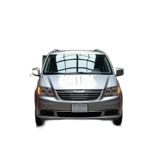 car, 3d render, silver, minivan transparent PNG cut-out
