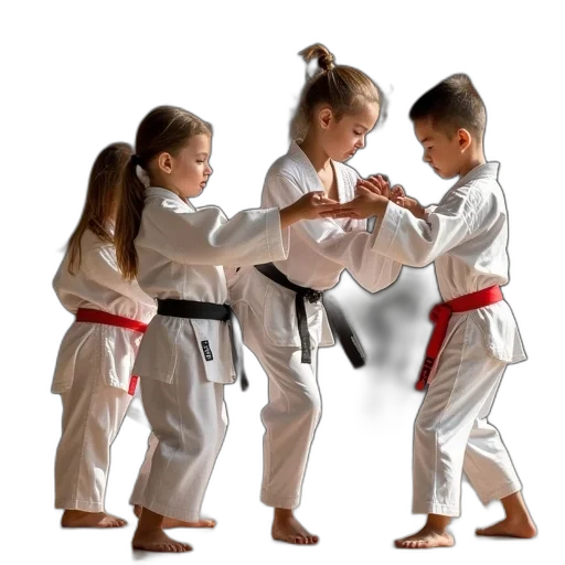 photorealistic, group, kids, perform transparent PNG cut-out