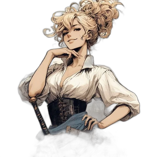 staff, dress, weapon, hair transparent PNG cut-out