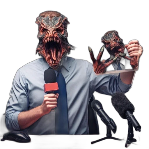 mask, creature, staff, face transparent PNG cut-out