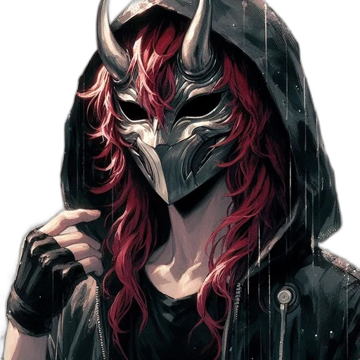 mask, face, jacket, dragon transparent PNG cut-out