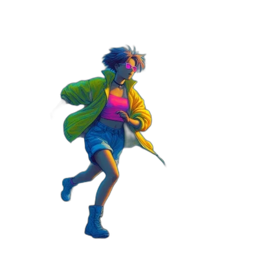 jacket, weapon, creature, staff transparent PNG cut-out