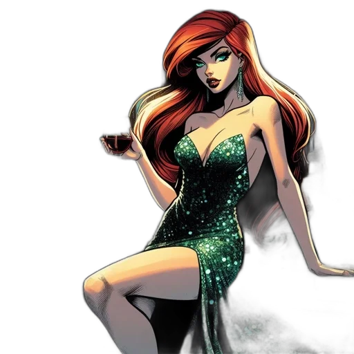 dress, comic book art, concept art, fantasy art transparent PNG cut-out