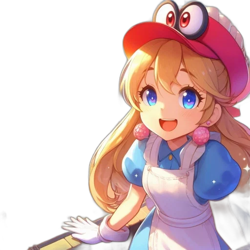 staff, hat, dress, weapon transparent PNG cut-out