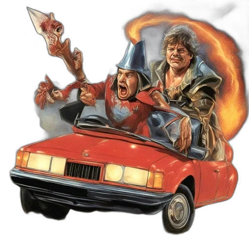 car, concept art, fantasy art, comic book art transparent PNG cut-out