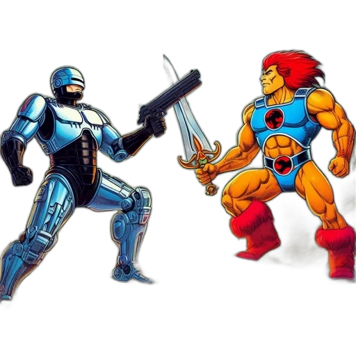 robot, comic book art, concept art, pixel art transparent PNG cut-out