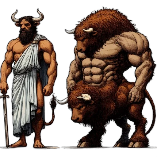 concept art, fantasy art, comic book art, two transparent PNG cut-out