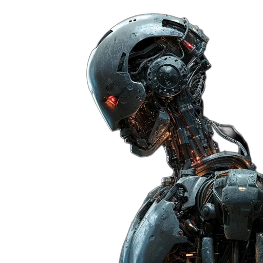 robot, concept art, cyberpunk, 3d render transparent PNG cut-out
