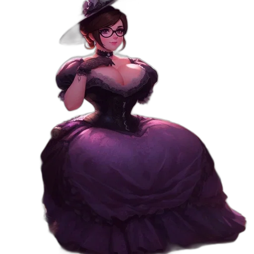 dress, hat, crown, staff transparent PNG cut-out