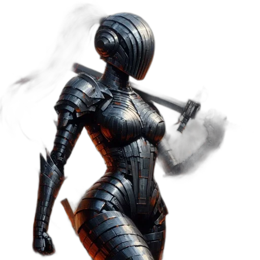 robot, staff, sword, weapon transparent PNG cut-out